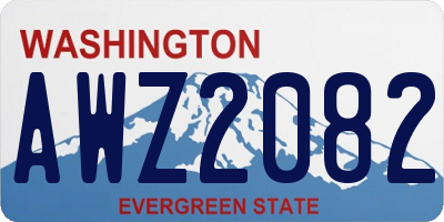 WA license plate AWZ2082