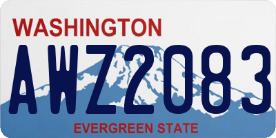 WA license plate AWZ2083