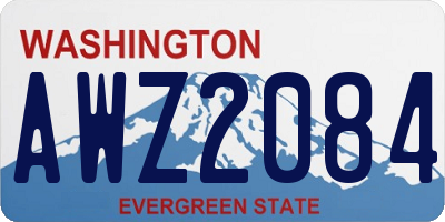 WA license plate AWZ2084