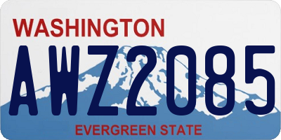 WA license plate AWZ2085