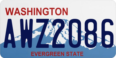 WA license plate AWZ2086