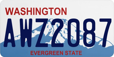 WA license plate AWZ2087
