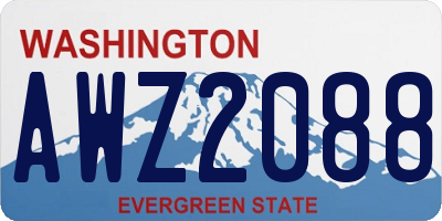 WA license plate AWZ2088
