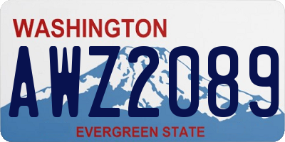 WA license plate AWZ2089