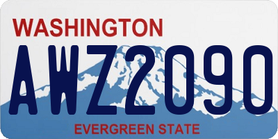 WA license plate AWZ2090