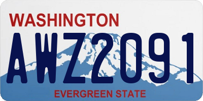 WA license plate AWZ2091