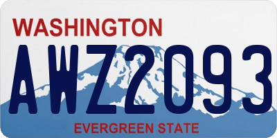 WA license plate AWZ2093