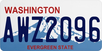 WA license plate AWZ2096
