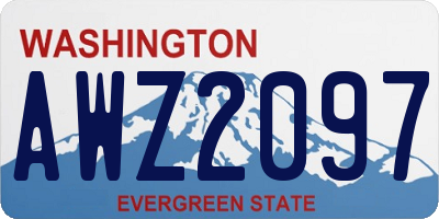 WA license plate AWZ2097