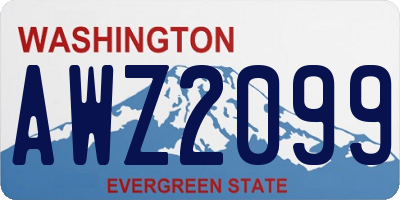 WA license plate AWZ2099