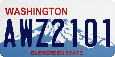 WA license plate AWZ2101