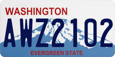 WA license plate AWZ2102