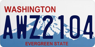 WA license plate AWZ2104