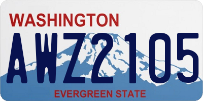 WA license plate AWZ2105