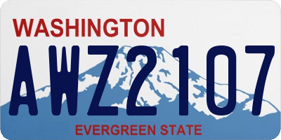 WA license plate AWZ2107