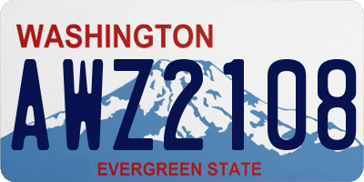 WA license plate AWZ2108