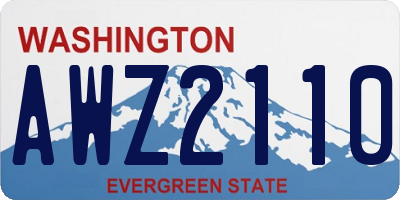 WA license plate AWZ2110