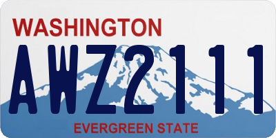 WA license plate AWZ2111