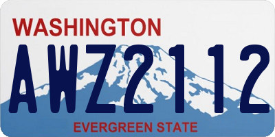 WA license plate AWZ2112