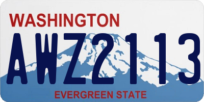 WA license plate AWZ2113