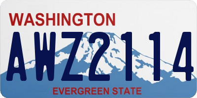 WA license plate AWZ2114