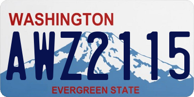 WA license plate AWZ2115