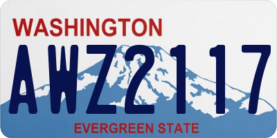 WA license plate AWZ2117