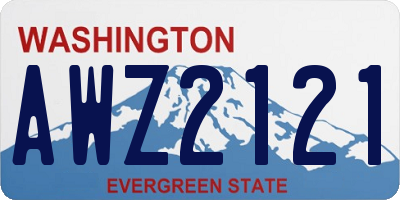 WA license plate AWZ2121