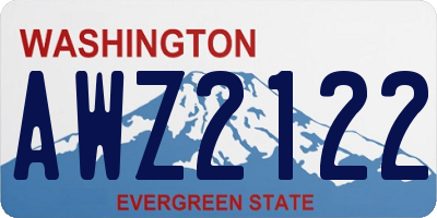 WA license plate AWZ2122