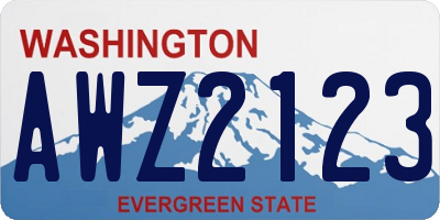 WA license plate AWZ2123
