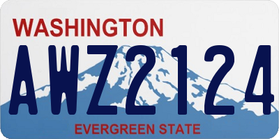 WA license plate AWZ2124