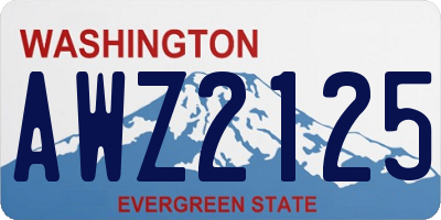 WA license plate AWZ2125