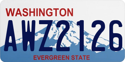 WA license plate AWZ2126