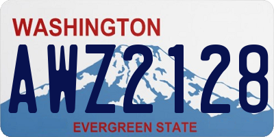 WA license plate AWZ2128