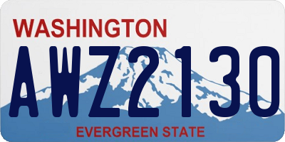 WA license plate AWZ2130