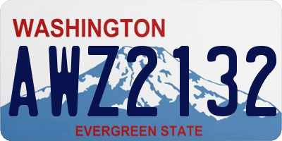 WA license plate AWZ2132