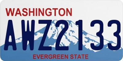 WA license plate AWZ2133