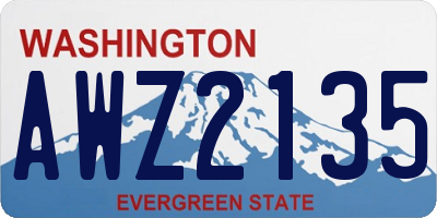 WA license plate AWZ2135