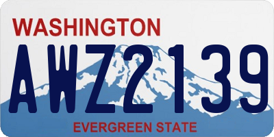 WA license plate AWZ2139
