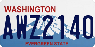 WA license plate AWZ2140