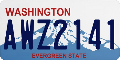 WA license plate AWZ2141