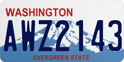 WA license plate AWZ2143