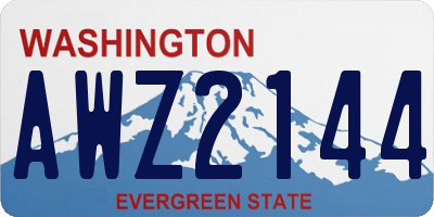 WA license plate AWZ2144