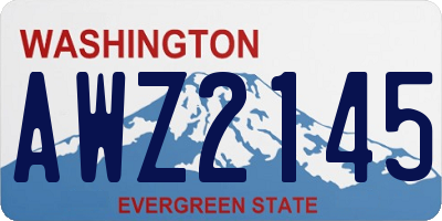 WA license plate AWZ2145