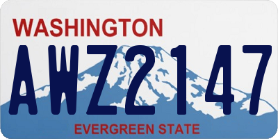 WA license plate AWZ2147