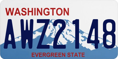 WA license plate AWZ2148