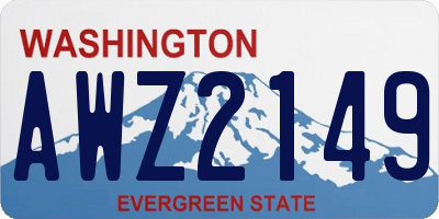 WA license plate AWZ2149