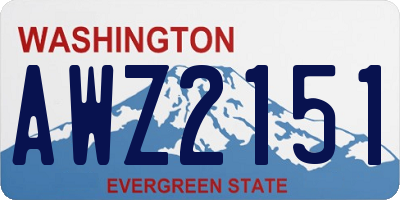 WA license plate AWZ2151