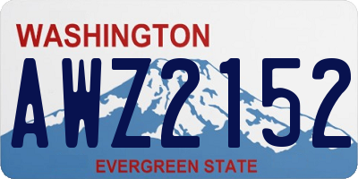 WA license plate AWZ2152