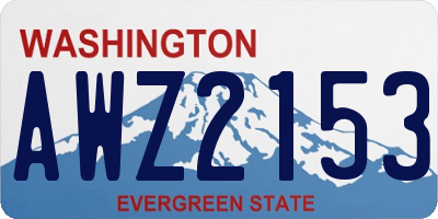 WA license plate AWZ2153